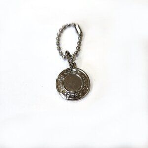 Coach Small Silver Metal Round Medallion Hangtag